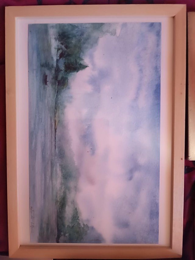 Tableau Aquarelle bleue 