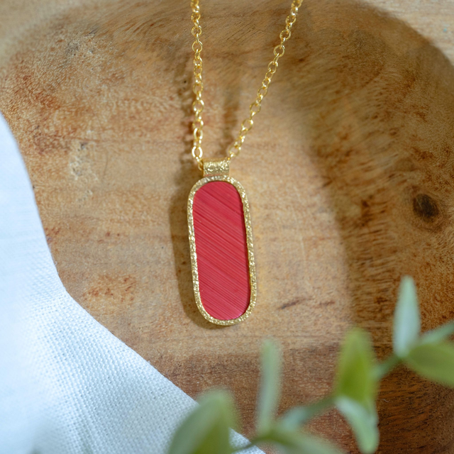 Pendentif Sigilla - Doré, rouge