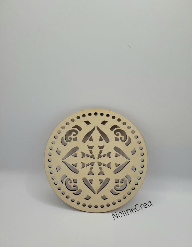 Base ronde en bois sculpté, base ronde bois pour crochet, base ronde, base bois 14cm
