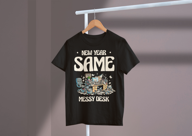 New Year Same Messy Desk, New Year Motivation Humor
Neujahr gleicher unordentlicher Schreibtisch, Neujahrsmotivations-Humor