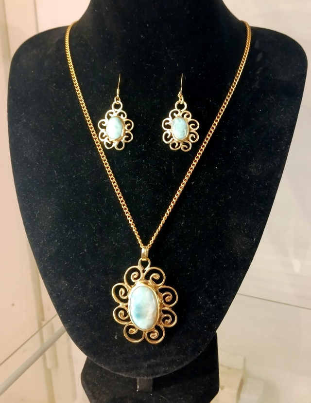 Pendentif Rococo Larimar