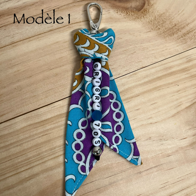 Gris-Gris 70’S – Porte-clés ou bijou de sac Tissu fin 