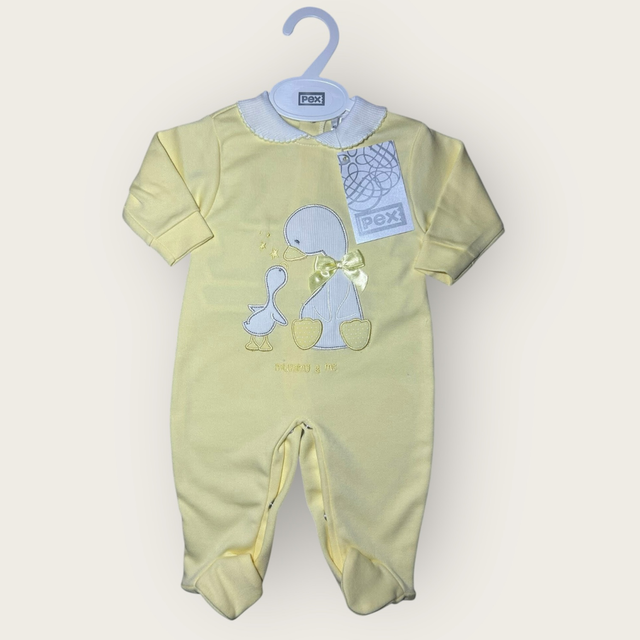Baby’s Yellow ‘Mummy &amp; Me’ Sleepsuit