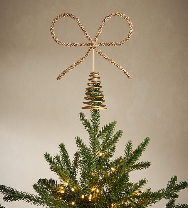 Gold Diamante Bow Christmas Tree Topper