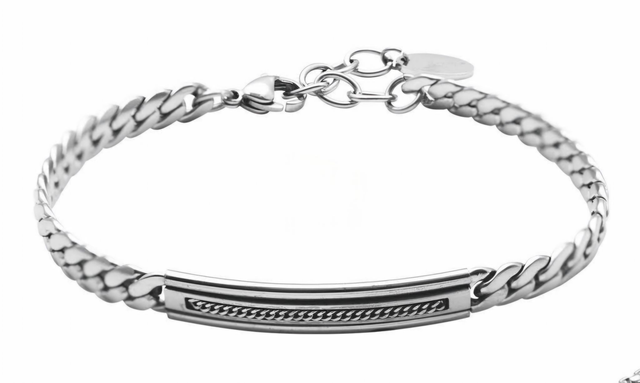 bracciale da uomo in acciaio . rif.b23075