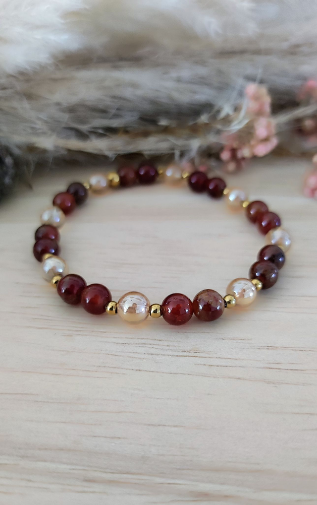 Bracelet "Anti-déprime" Grenat orange