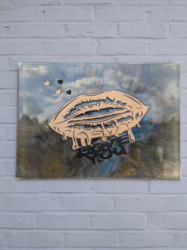 Tableau Décoratif Epoxy "Love"