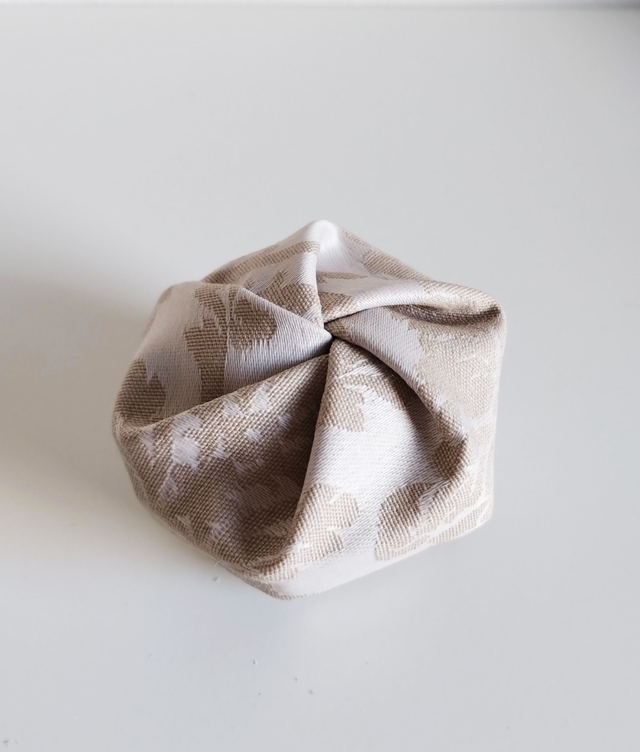 Jewelry Box, Twist Silk box, Beige White Color,  Floral Pattern Ring box , Italian Fabric Ring Pillow, Wedding Ring Box