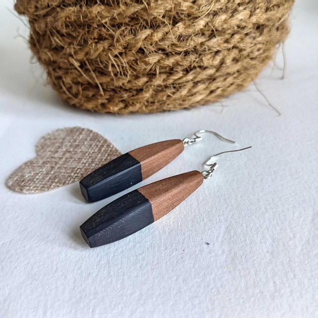 Boucles d'oreilles bicolores