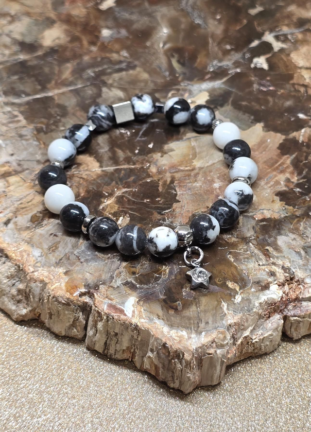 Bracelet Jaspe zèbre en 0,8 cm 