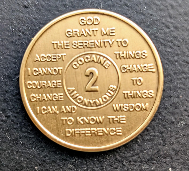 2 jaar metal coin 