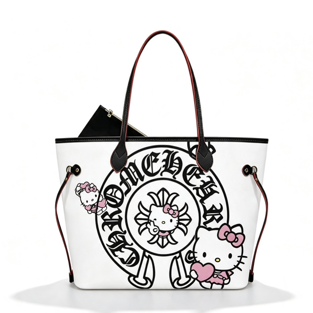 HK x CH White Tote Bag