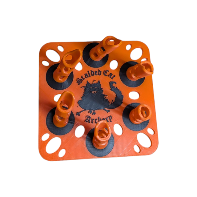 6 Arrow Fletching Stand/ Ground Quiver Flo Orange and Black