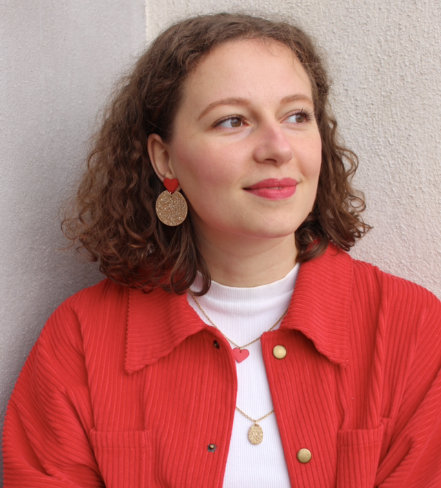 Kira • doré pailleté, rouge métallisé