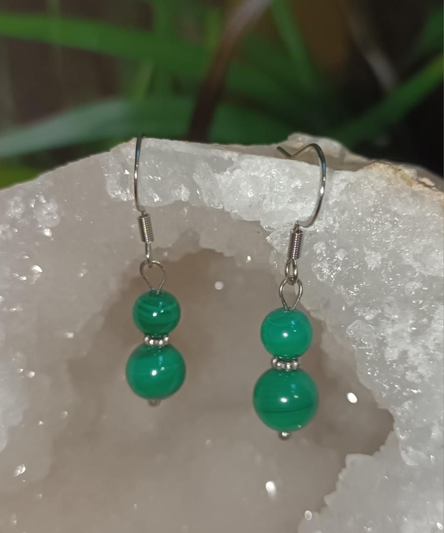 Boucles d’oreilles en malachite