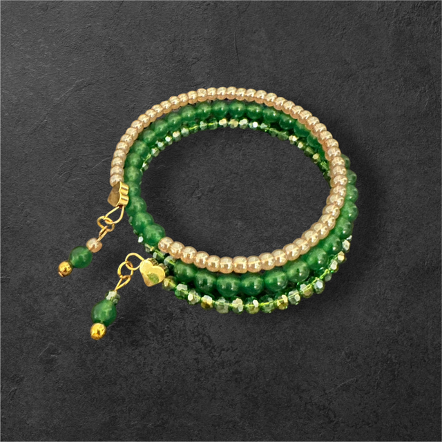 Green Chalcedony Boho Style Bracelet