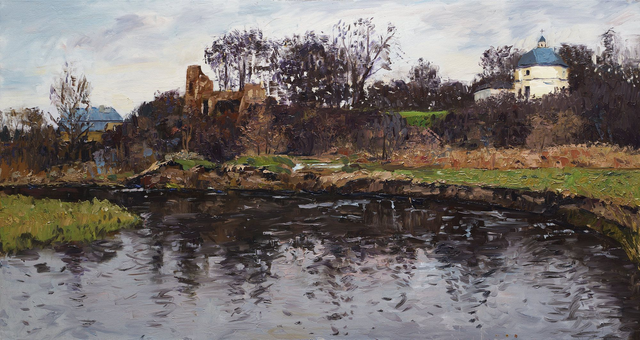 Zawieprzyce w listopadzie 60x110 olej płótno 2024