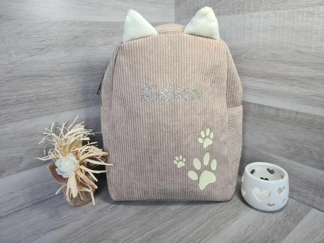 Sac à dos enfant marron pattes beige