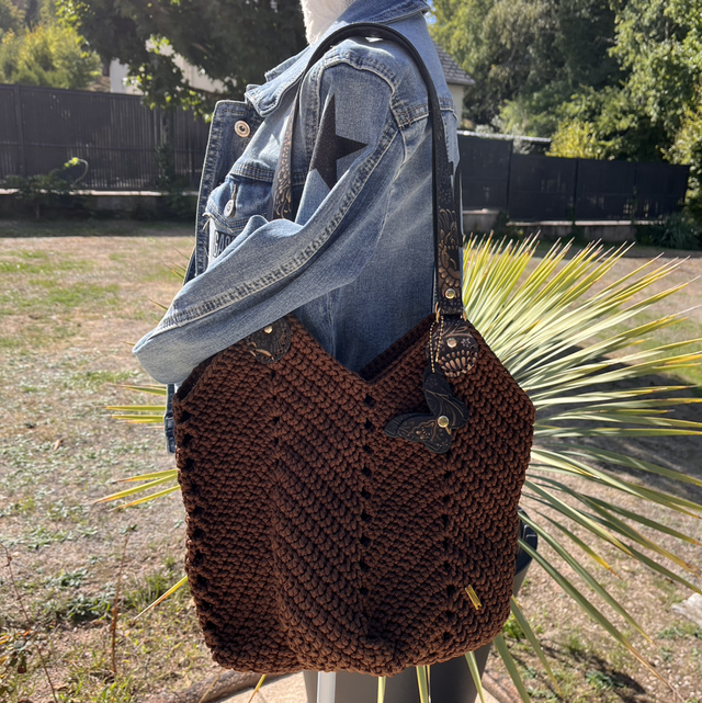 Sac chocolat au crochet 