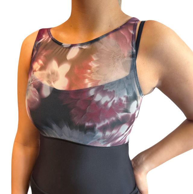 Floral Leotard - Plume Dance Mesh Top