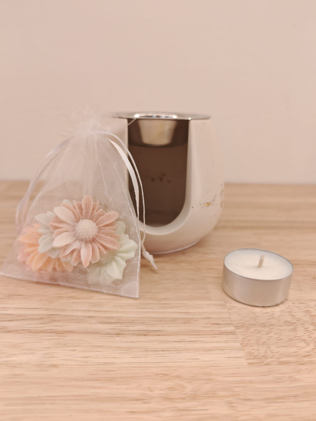 Diffuseur Ovalie blanc &amp; feuilles d'or