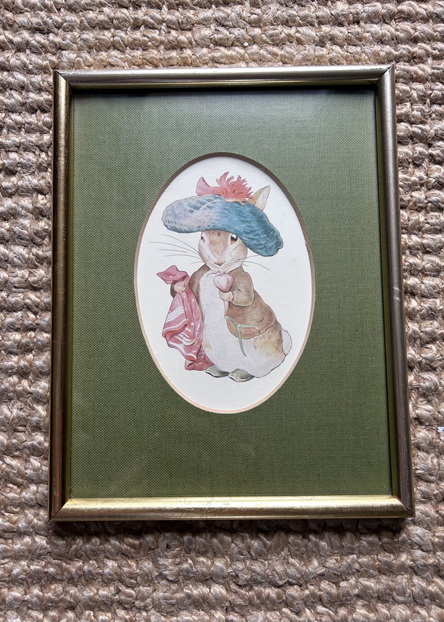 Beatrix Potter Framed Vintage Print of Benjamin Bunny