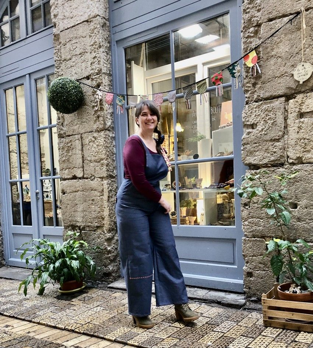  Salopette à liens jean bleu moyen lien corail