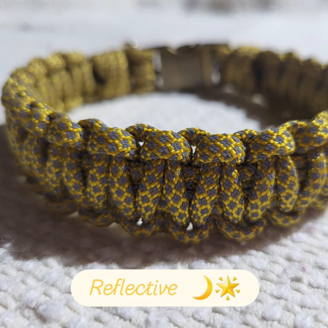 Reflective yellow cobra weave 12 inches