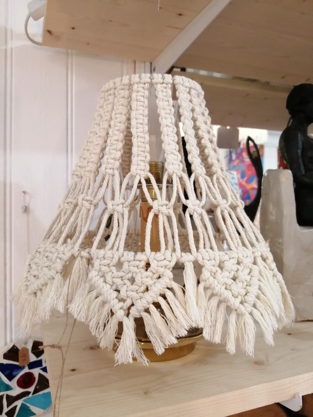 Abat-jour macramé beige 21 cm