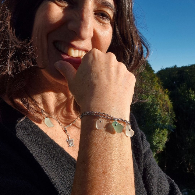 Bracelet fermoir HARMONIA - Verre de mer - Ardore Marina, Calabre