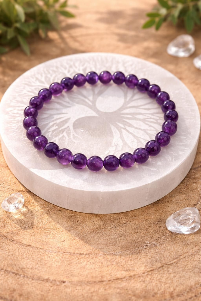 Bracelet AMÉTHYSTE 6 mm - Calme et Apaisement 