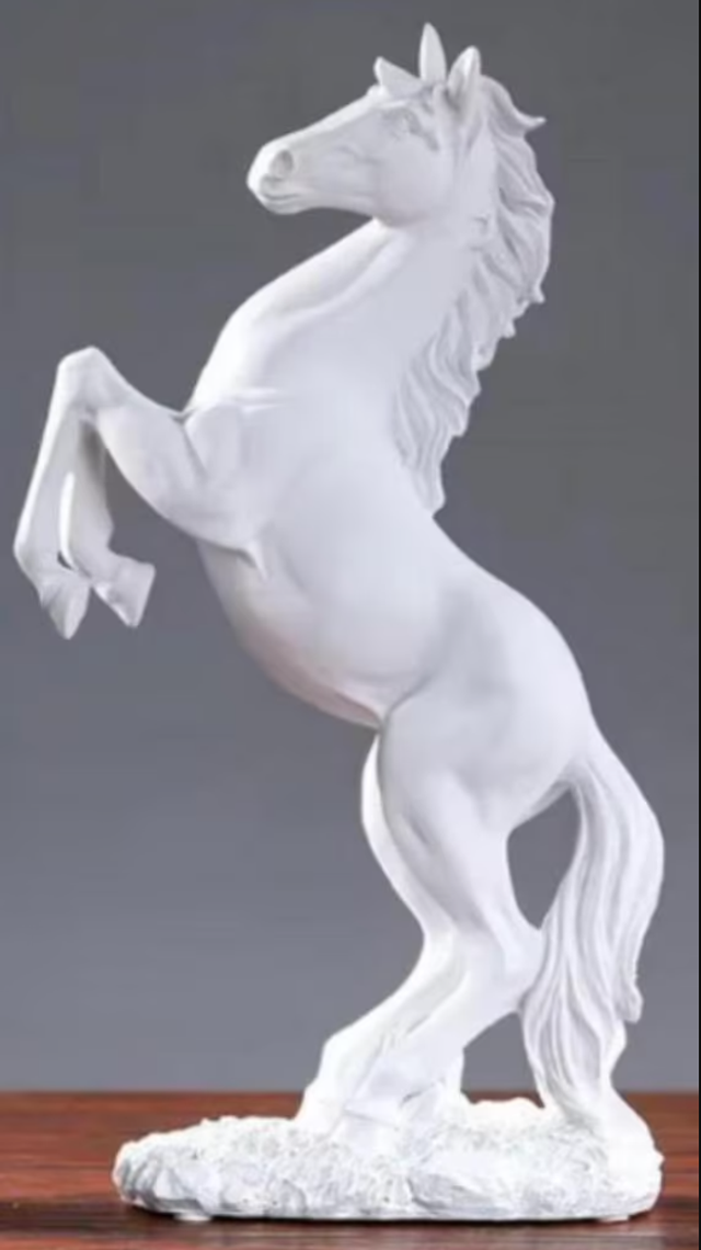 Prachtig beeldje Stijgerend Paard wit (30.5cm)