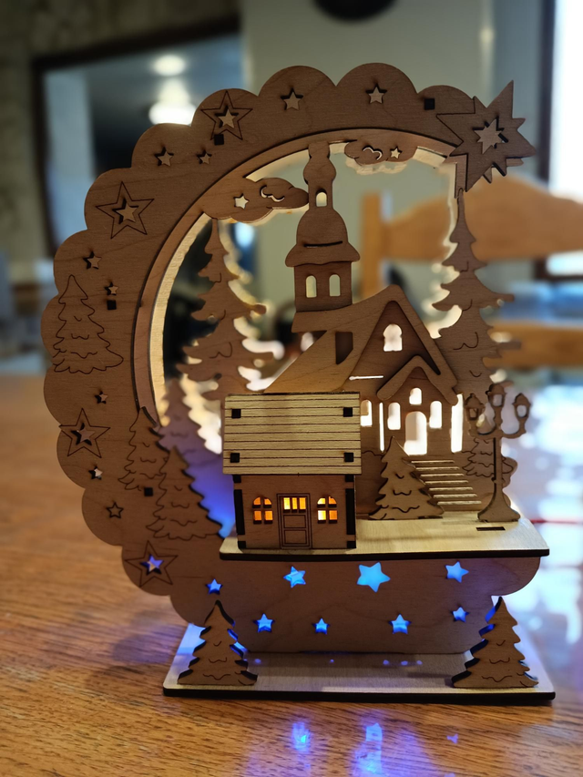 Décoration lumineuse église de village