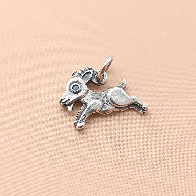 Silver Jumping Goat Charm