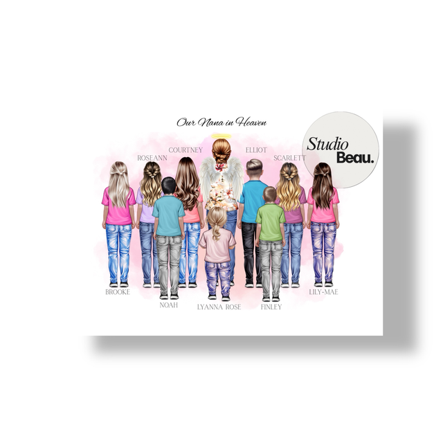 Personalised “in heaven” Watercolour A4 Print