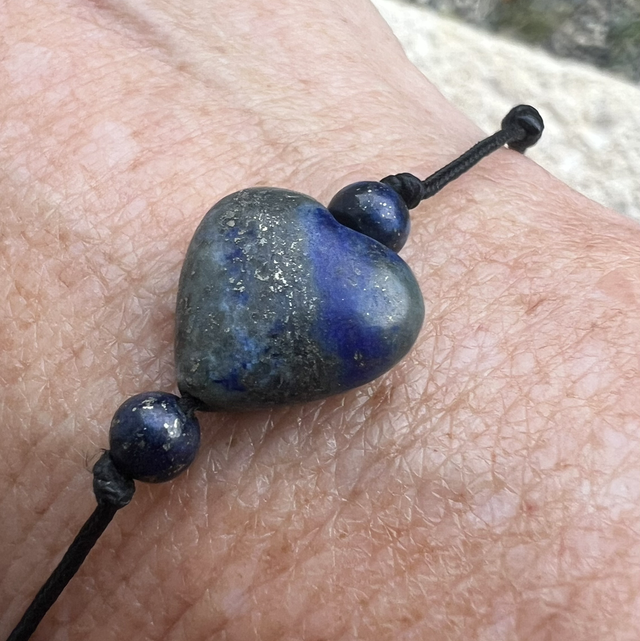 Bracelet Cœur de Lapis Lazuli 