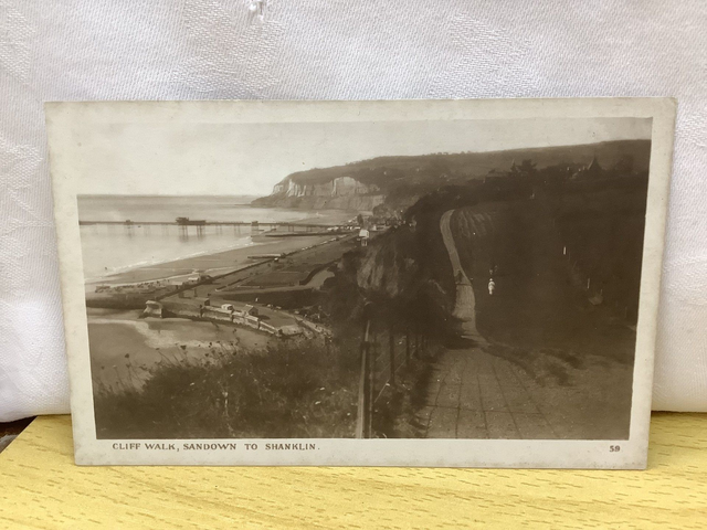 Cliff Walk, Sandown to Shanklin, Isle of Wight, Vintage unbranded postcard. Our Ref No. R614 £2.75