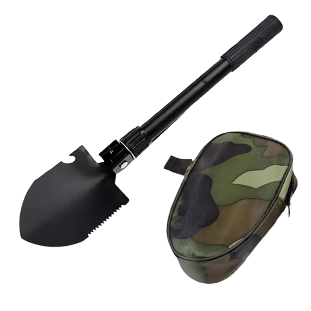 Pelle de survie pliante avec pioche et boussole