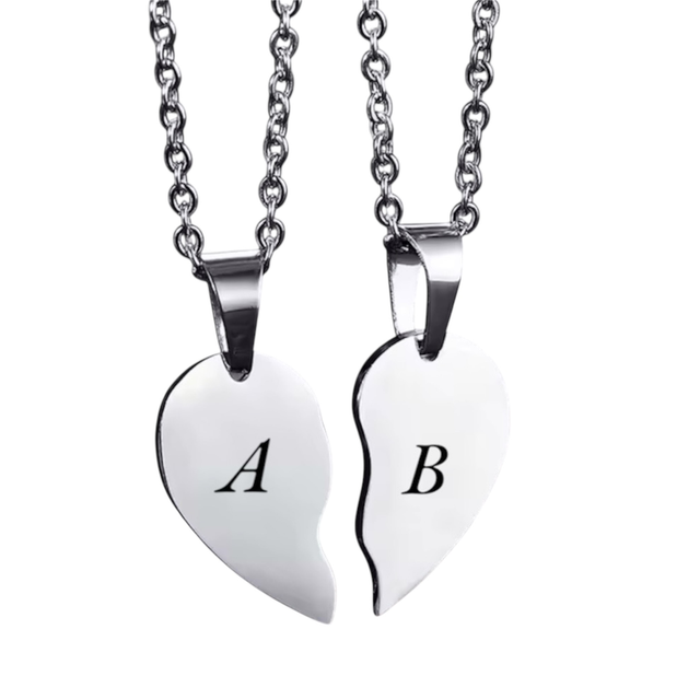 Matching heart necklace 2 piece set