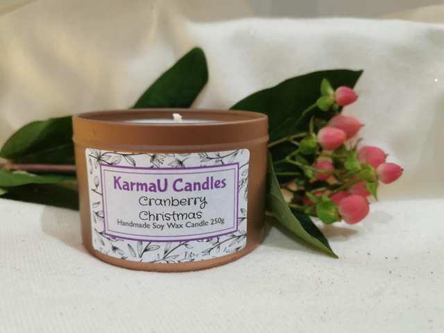 Cranberry Christmas Soy Wax Candle 