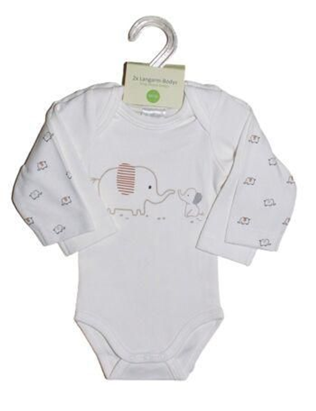 Body langarm Doppelpack Elefant