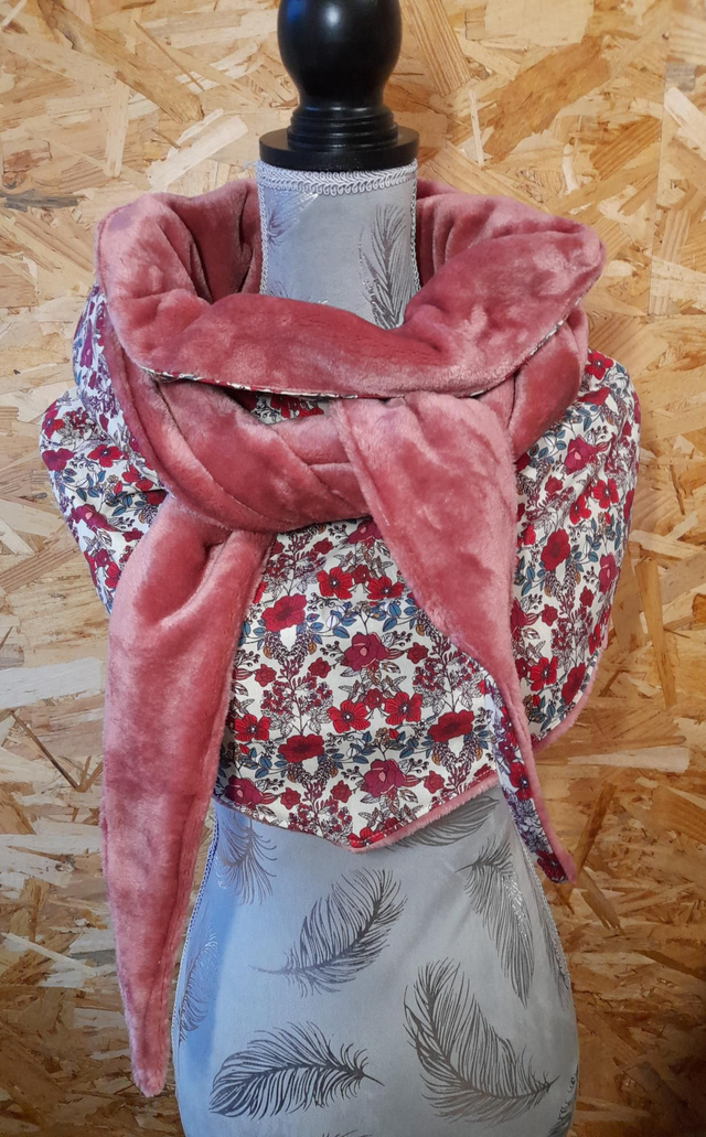 Maxi-châle vieux rose