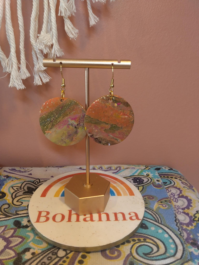 Handmade boho circles earrings - milut colours 