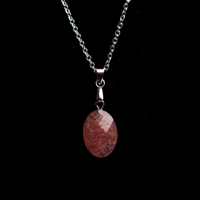 Pendentif facettes quartz fraise