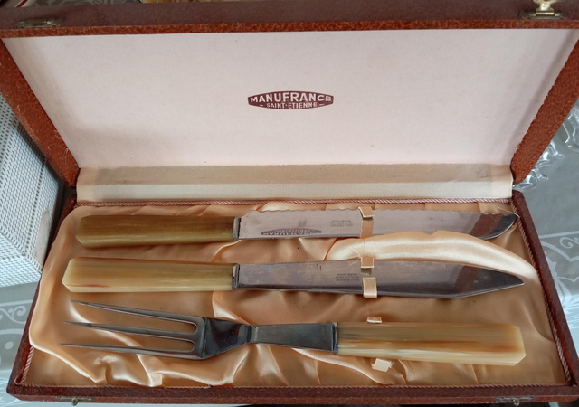 Ensemble de service 3 pièces Manufrance en corne