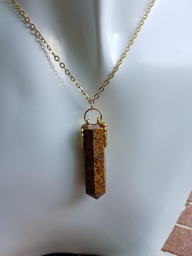 Elephant Jasper Gold Necklace 