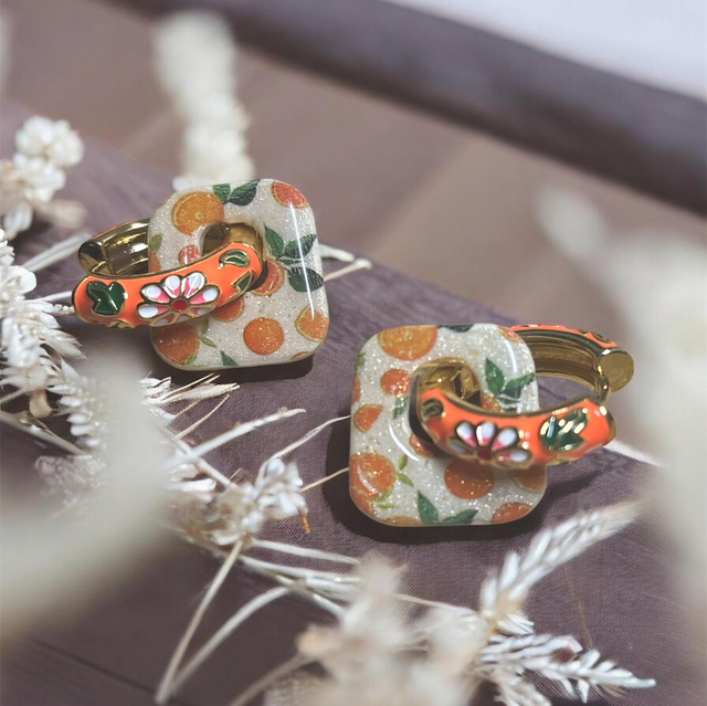 Pampilles motif orange 