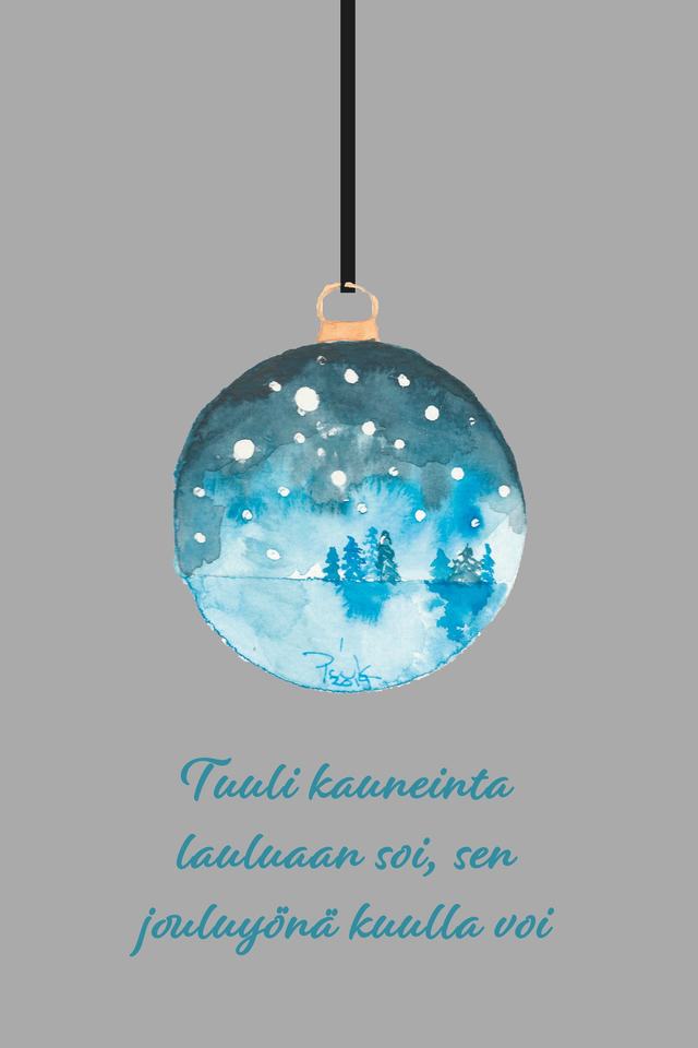 Joulupallo harmaalla taustalla 