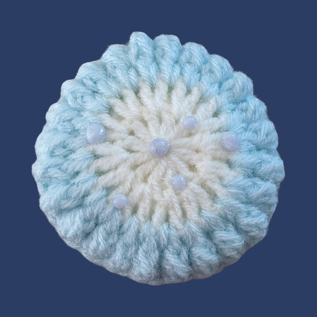 Stop-pensée "Macaron, calcédoine bleue"