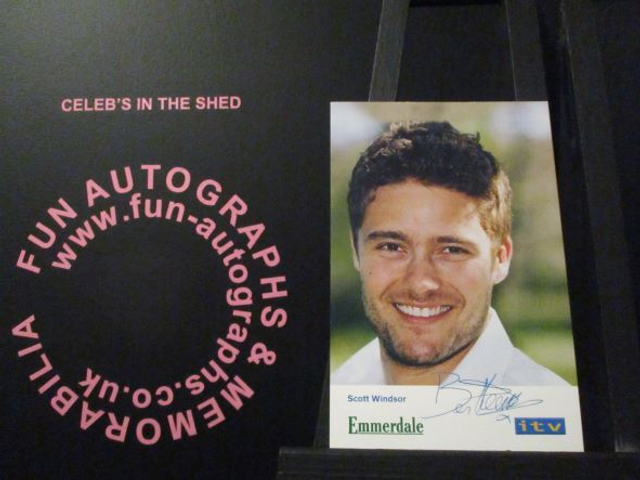 Ben Freeman (Scott Windsor) Original Emmerdale Blue &amp; Yellow Itv Logo Pre-Print Cast Card